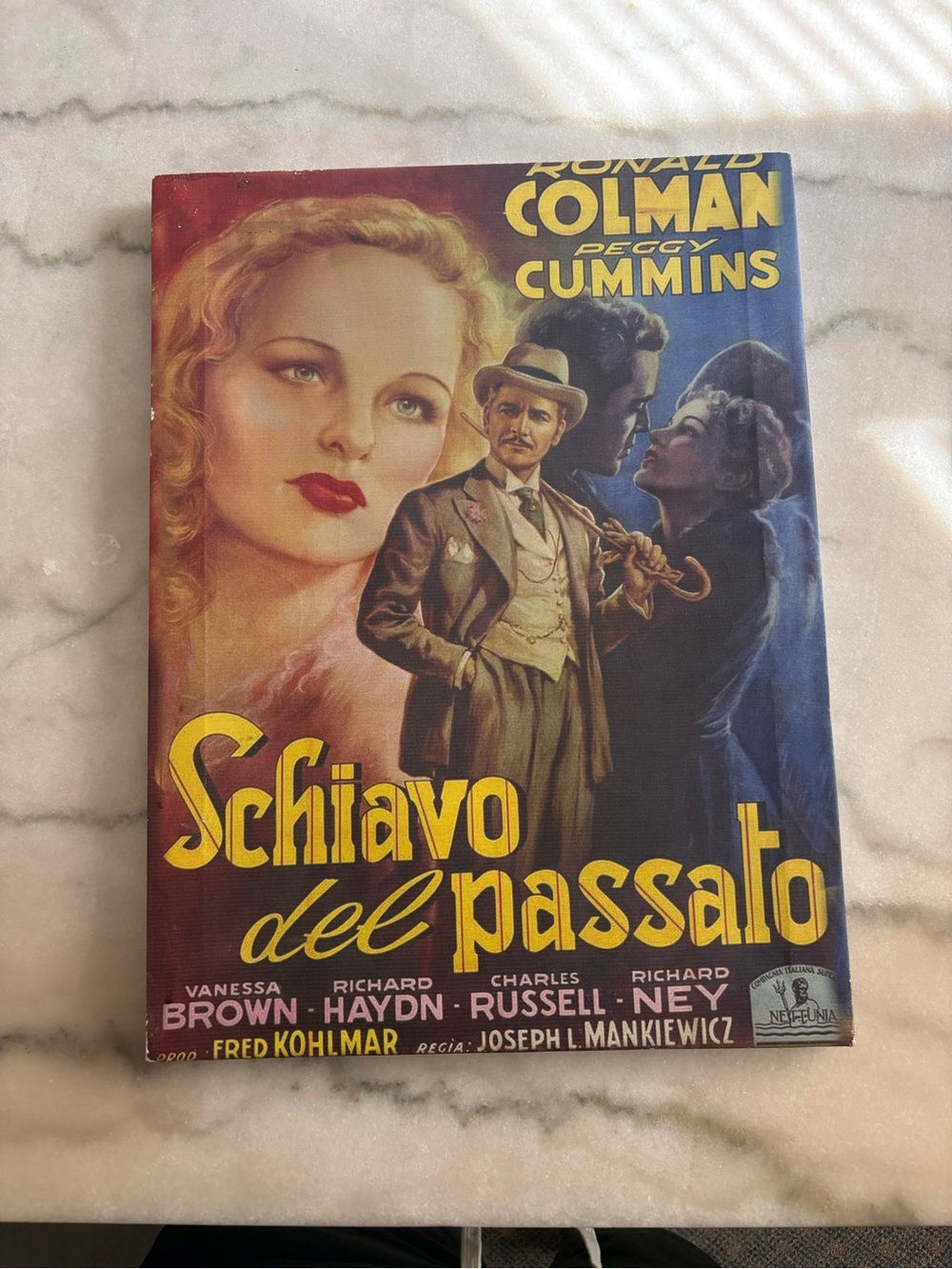 Vintage Movie Poster "Schiavo del Passato" in Red, Yellow, Blue